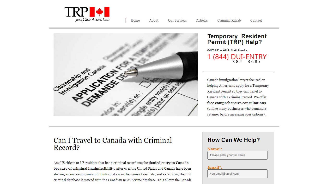 Entering Canada with a Criminal Record 2022